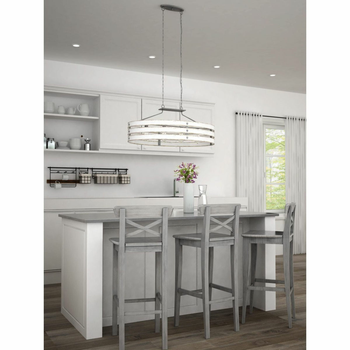 Progress Lighting Gulliver 4-Light White Coastal Chandelier