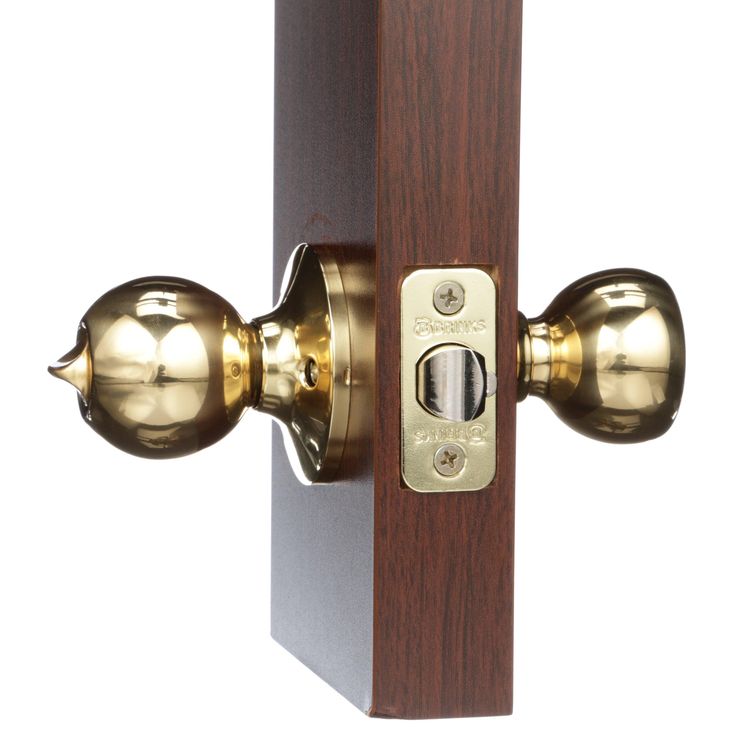 Brink's Keyed Entry Ball Style Doorknob, Polished Brass Finish