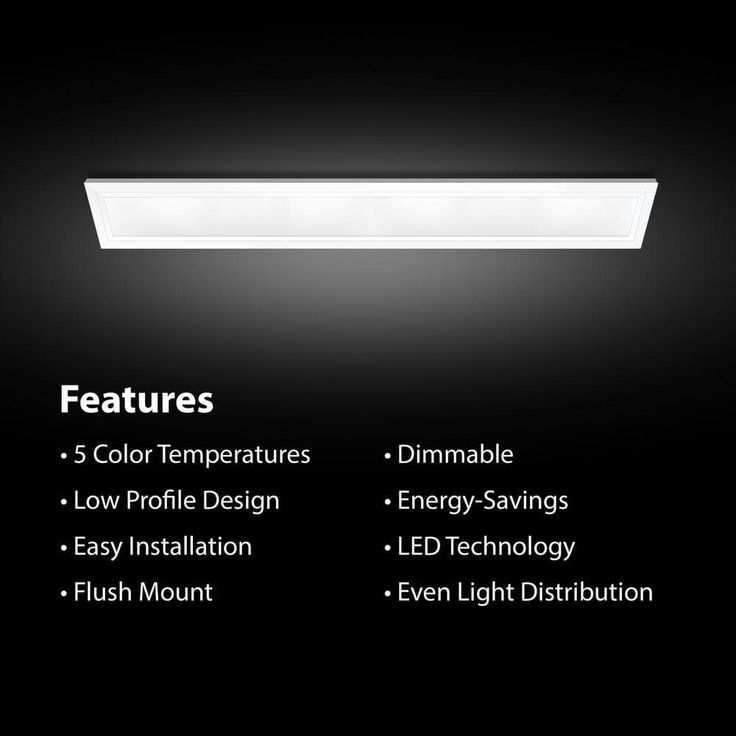 Commercial Electric 6 in. x 4 ft. 1900 Lumens Dimmable White Integrated LED Flat Panel Ceiling Flush Mount Fixture with Color Change 5CCT