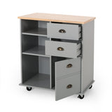 Best Selling Home Decor Gray Mdf Base with Wood Top Rolling Kitchen Cart (17.75-in x 31.5-in x 34.5-in)