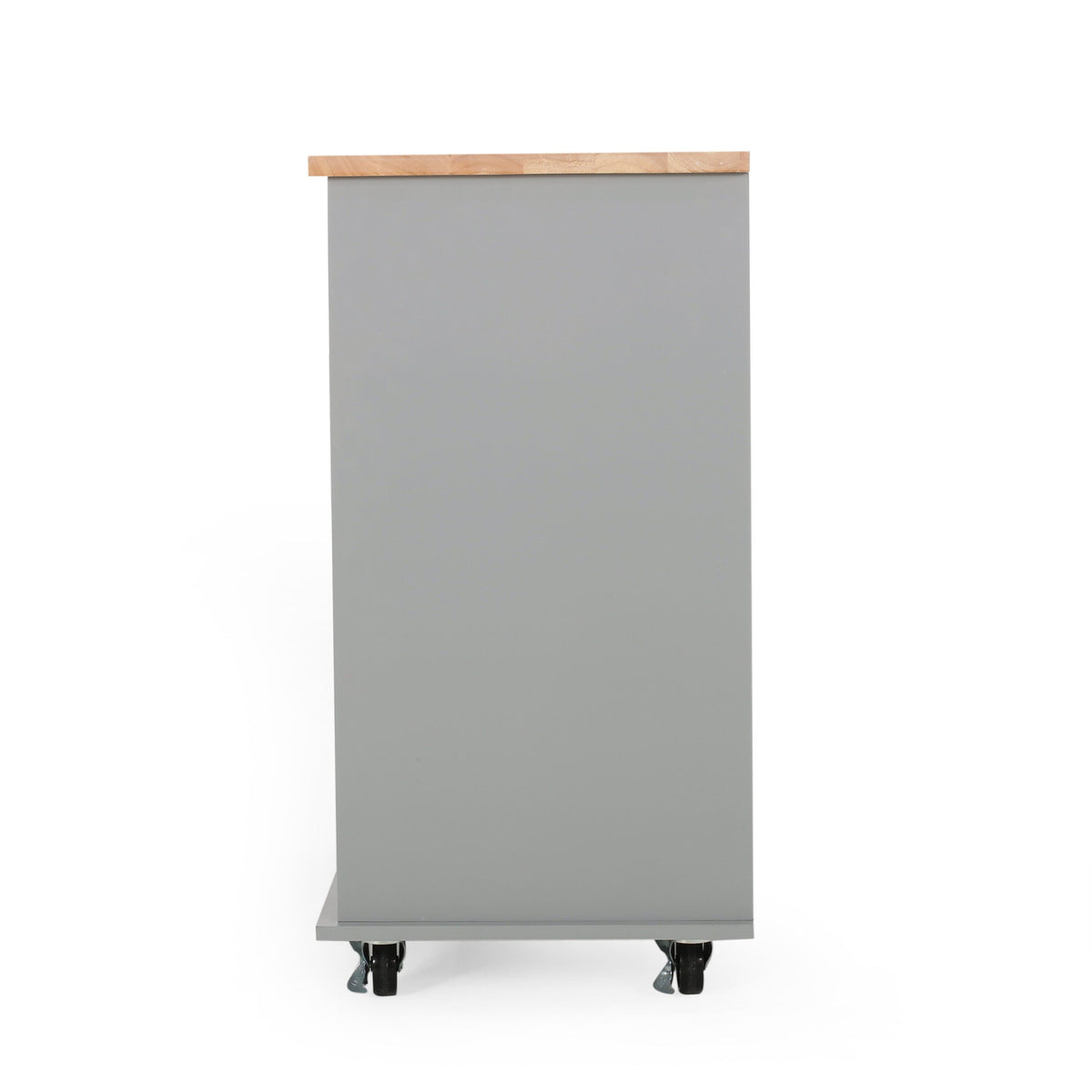 Best Selling Home Decor Gray Mdf Base with Wood Top Rolling Kitchen Cart (17.75-in x 31.5-in x 34.5-in)