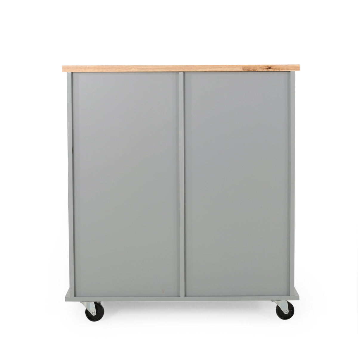 Best Selling Home Decor Gray Mdf Base with Wood Top Rolling Kitchen Cart (17.75-in x 31.5-in x 34.5-in)