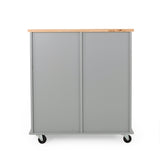 Best Selling Home Decor Gray Mdf Base with Wood Top Rolling Kitchen Cart (17.75-in x 31.5-in x 34.5-in)