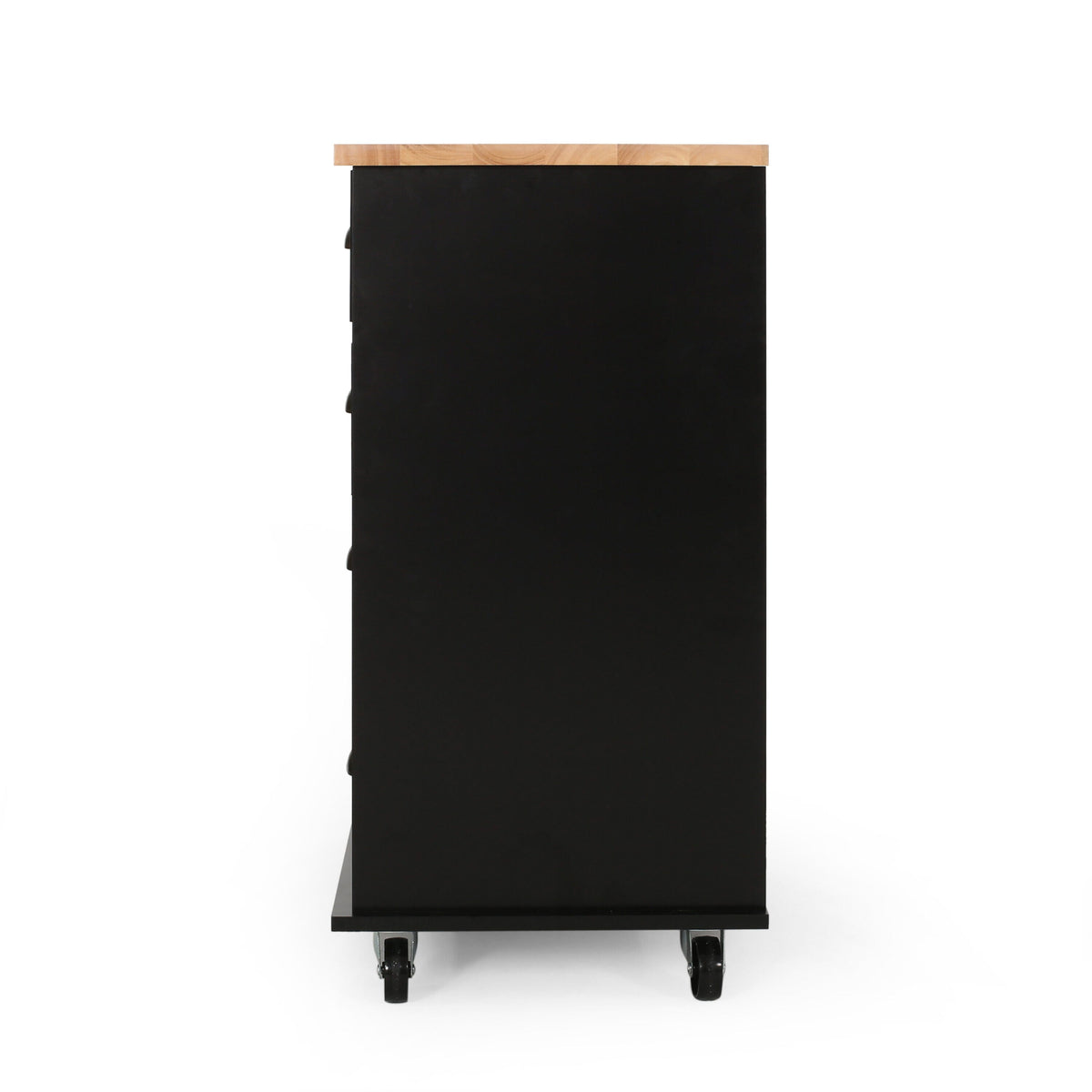 Best Selling Home Decor Black Mdf Base with Wood Top Rolling Kitchen Cart (17.75-in x 31.5-in x 34.5-in)
