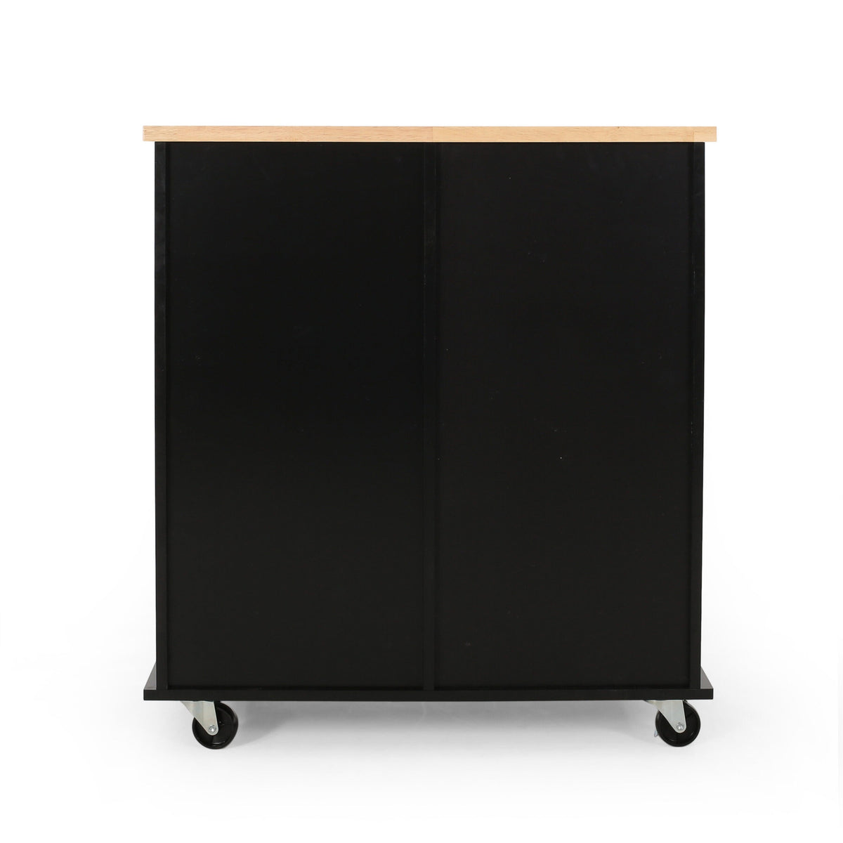 Best Selling Home Decor Black Mdf Base with Wood Top Rolling Kitchen Cart (17.75-in x 31.5-in x 34.5-in)