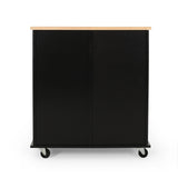 Best Selling Home Decor Black Mdf Base with Wood Top Rolling Kitchen Cart (17.75-in x 31.5-in x 34.5-in)