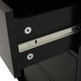 Best Selling Home Decor Black Mdf Base with Wood Top Rolling Kitchen Cart (17.75-in x 31.5-in x 34.5-in)