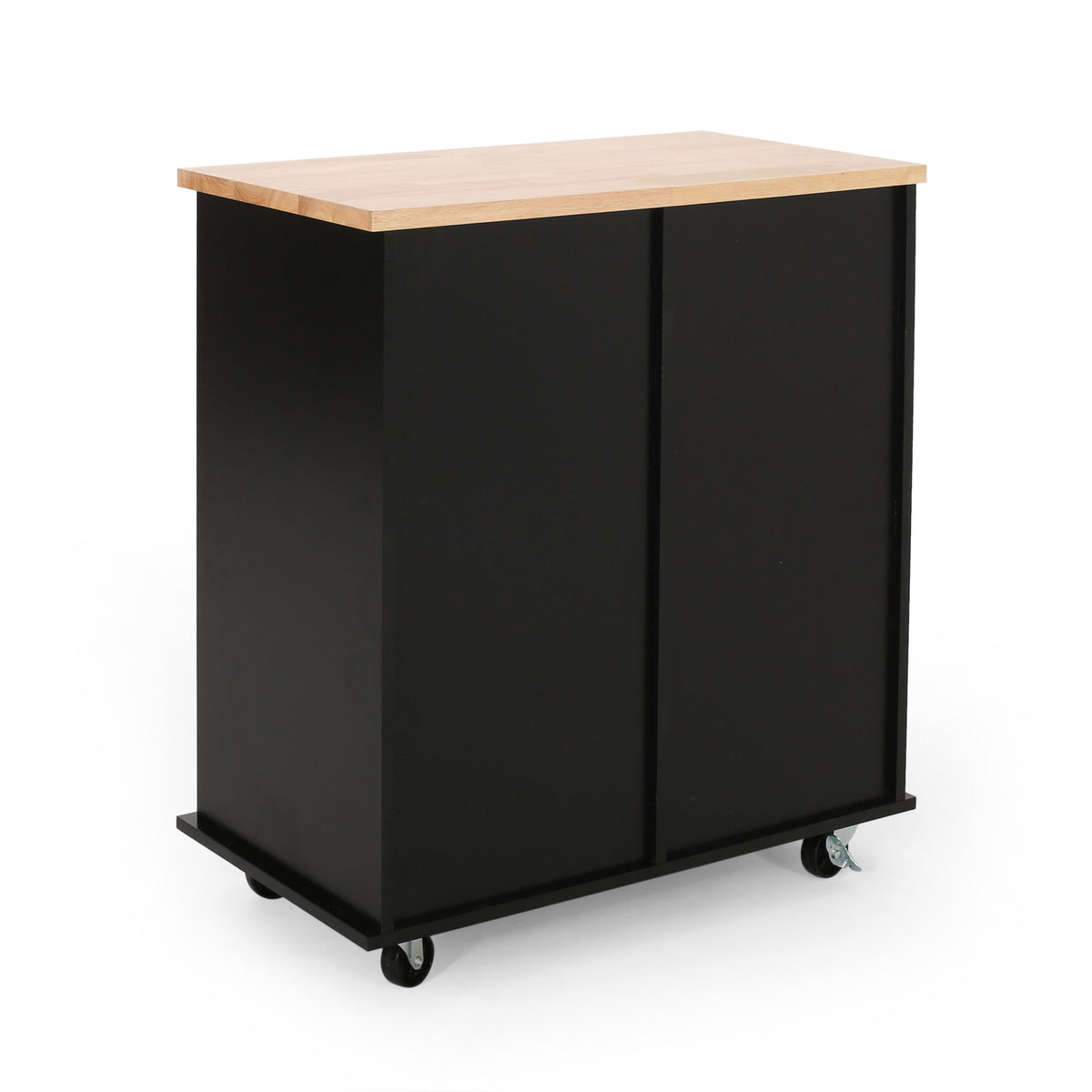 Best Selling Home Decor Black Mdf Base with Wood Top Rolling Kitchen Cart (17.75-in x 31.5-in x 34.5-in)
