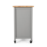 Best Selling Home Decor Gray Mdf Base with Wood Top Rolling Kitchen Cart (18.9-in x 41.75-in x 35.25-in)