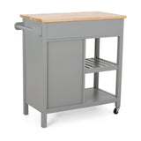 Best Selling Home Decor Gray Mdf Base with Wood Top Rolling Kitchen Cart (17.15-in x 34.15-in x 34.75-in)