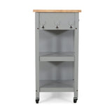 Best Selling Home Decor Gray Mdf Base with Wood Top Rolling Kitchen Cart (17.15-in x 34.15-in x 34.75-in)