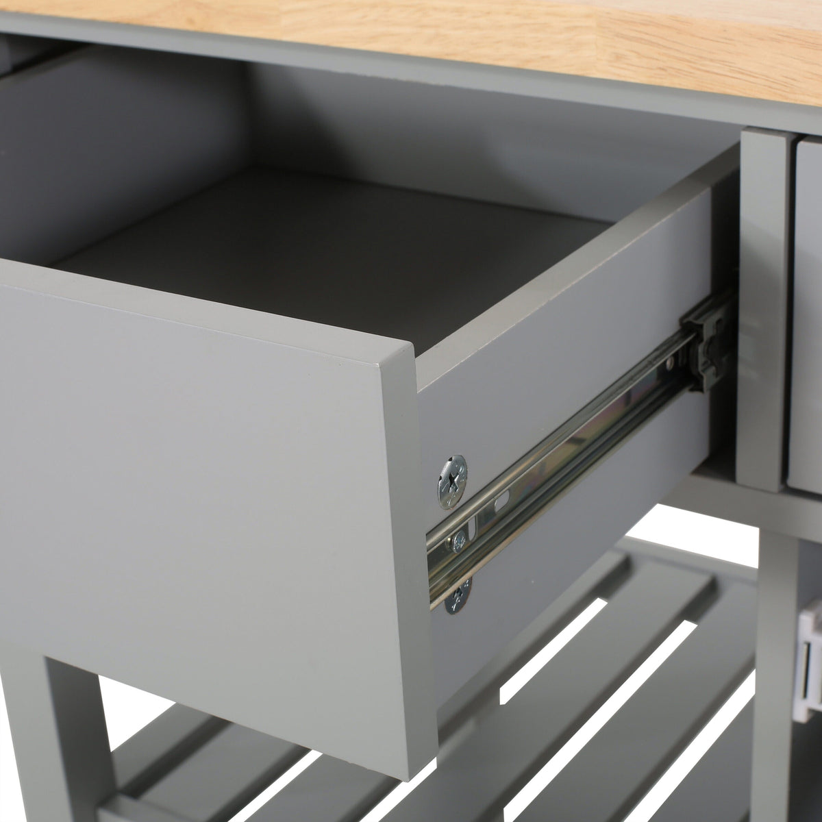 Best Selling Home Decor Gray Mdf Base with Wood Top Rolling Kitchen Cart (17.15-in x 34.15-in x 34.75-in)