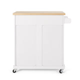 Best Selling Home Decor White Mdf Base with Mdf Top Rolling Kitchen Cart (18-in x 32-in x 34.5-in)