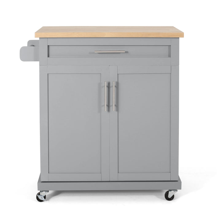 Best Selling Home Decor Gray Mdf Base with Mdf Top Rolling Kitchen Cart (18-in x 32-in x 34.5-in)