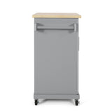 Best Selling Home Decor Gray Mdf Base with Mdf Top Rolling Kitchen Cart (18-in x 32-in x 34.5-in)