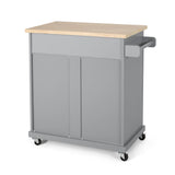 Best Selling Home Decor Gray Mdf Base with Mdf Top Rolling Kitchen Cart (18-in x 32-in x 34.5-in)