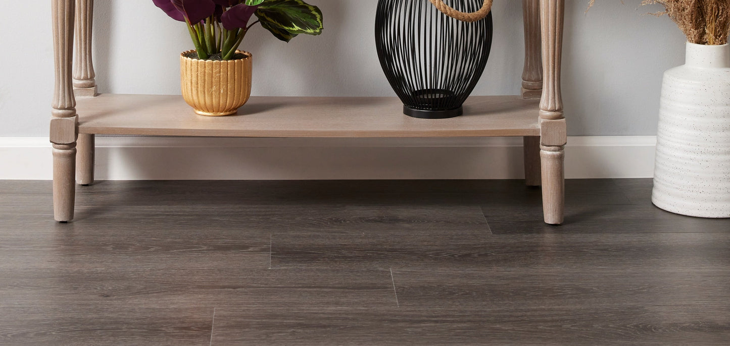 Lucida USA Maxcore Storm Black 7-3/32-in Wide x 48-in L x 6-mm Thick Waterproof Interlocking Luxury Vinyl Plank Flooring (24.5-sq ft Carton)