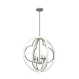 Hunter Gablecrest 4-Light Concrete with Rustic White Rustic Geometric LED Large Hanging Pendant Light