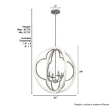 Hunter Gablecrest 4-Light Concrete with Rustic White Rustic Geometric LED Large Hanging Pendant Light