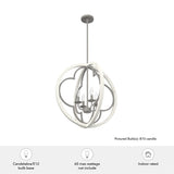 Hunter Gablecrest 4-Light Concrete with Rustic White Rustic Geometric LED Large Hanging Pendant Light