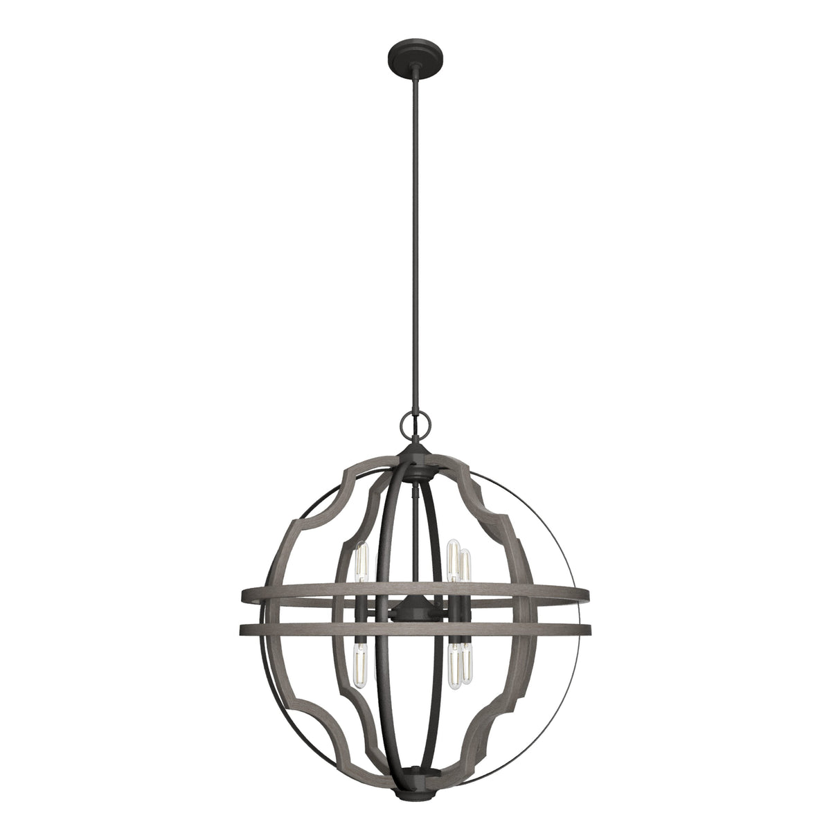 Hunter Stone Creek 8-Light Noble Bronze Transitional Globe LED Large Hanging Pendant Light