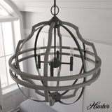 Hunter Stone Creek 8-Light Noble Bronze Transitional Globe LED Large Hanging Pendant Light