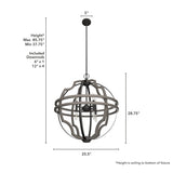 Hunter Stone Creek 8-Light Noble Bronze Transitional Globe LED Large Hanging Pendant Light