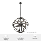 Hunter Stone Creek 8-Light Noble Bronze Transitional Globe LED Large Hanging Pendant Light
