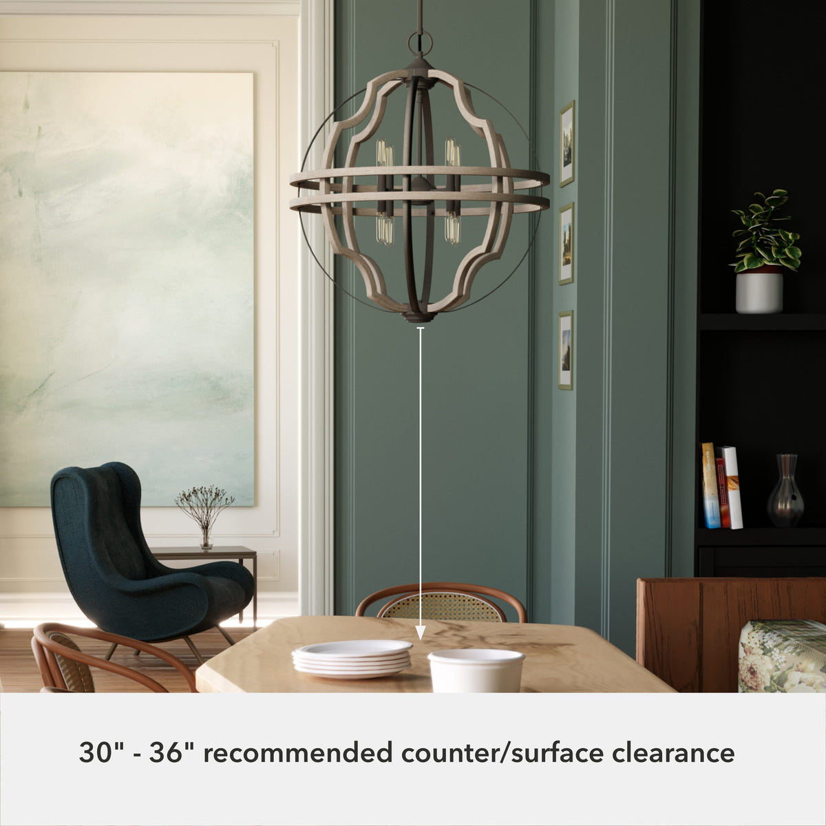 Hunter Stone Creek 8-Light Noble Bronze Transitional Globe LED Large Hanging Pendant Light