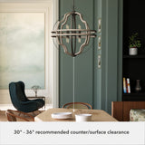 Hunter Stone Creek 8-Light Noble Bronze Transitional Globe LED Large Hanging Pendant Light