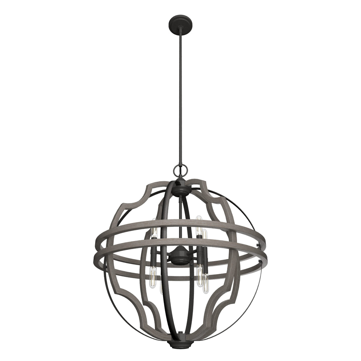 Hunter Stone Creek 8-Light Noble Bronze Transitional Globe LED Large Hanging Pendant Light