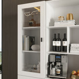 FUFU&GAGA 62.3-in W x 70.9-in H Mdf White Freestanding Utility Storage Cabinet