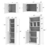 FUFU&GAGA 47.2-in W x 87.8-in H Mdf White Freestanding Utility Storage Cabinet