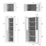 FUFU&GAGA 47.2-in W x 87.8-in H Mdf White Freestanding Utility Storage Cabinet