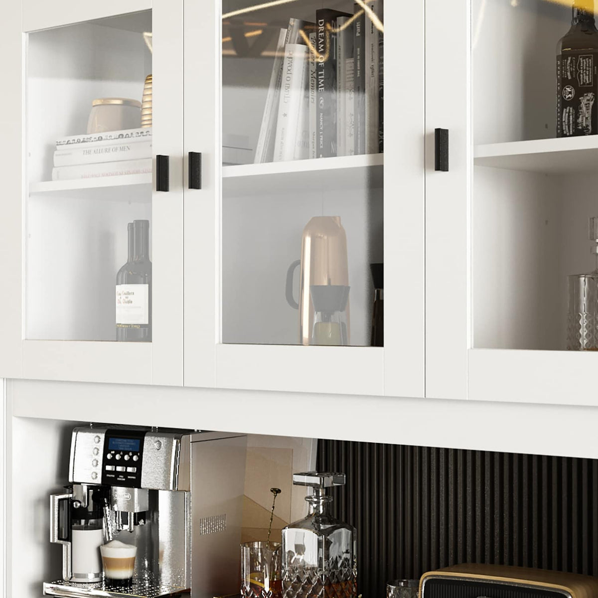 FUFU&GAGA 47.2-in W x 87.8-in H Mdf White Freestanding Utility Storage Cabinet