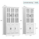 FUFU&GAGA 78.7-in W x 78.7-in H Mdf White Freestanding Utility Storage Cabinet