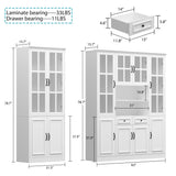 FUFU&GAGA 94.5-in W x 78.7-in H Mdf White Freestanding Utility Storage Cabinet