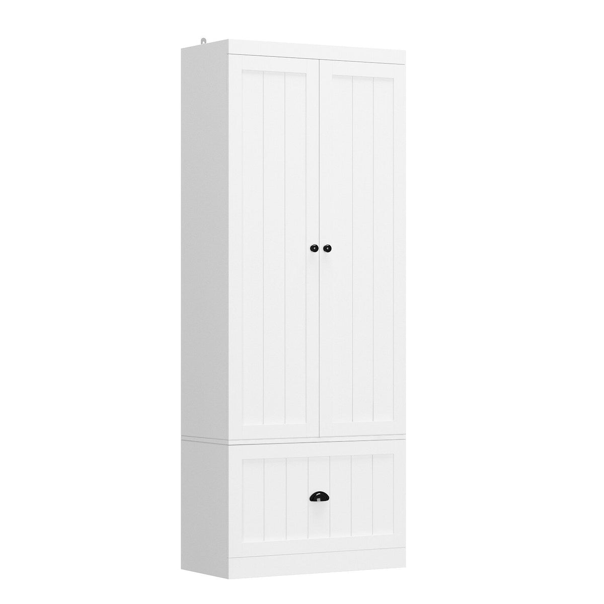FUFU&GAGA 27.6-in W x 70.9-in H Wood Composite White Freestanding Utility Storage Cabinet