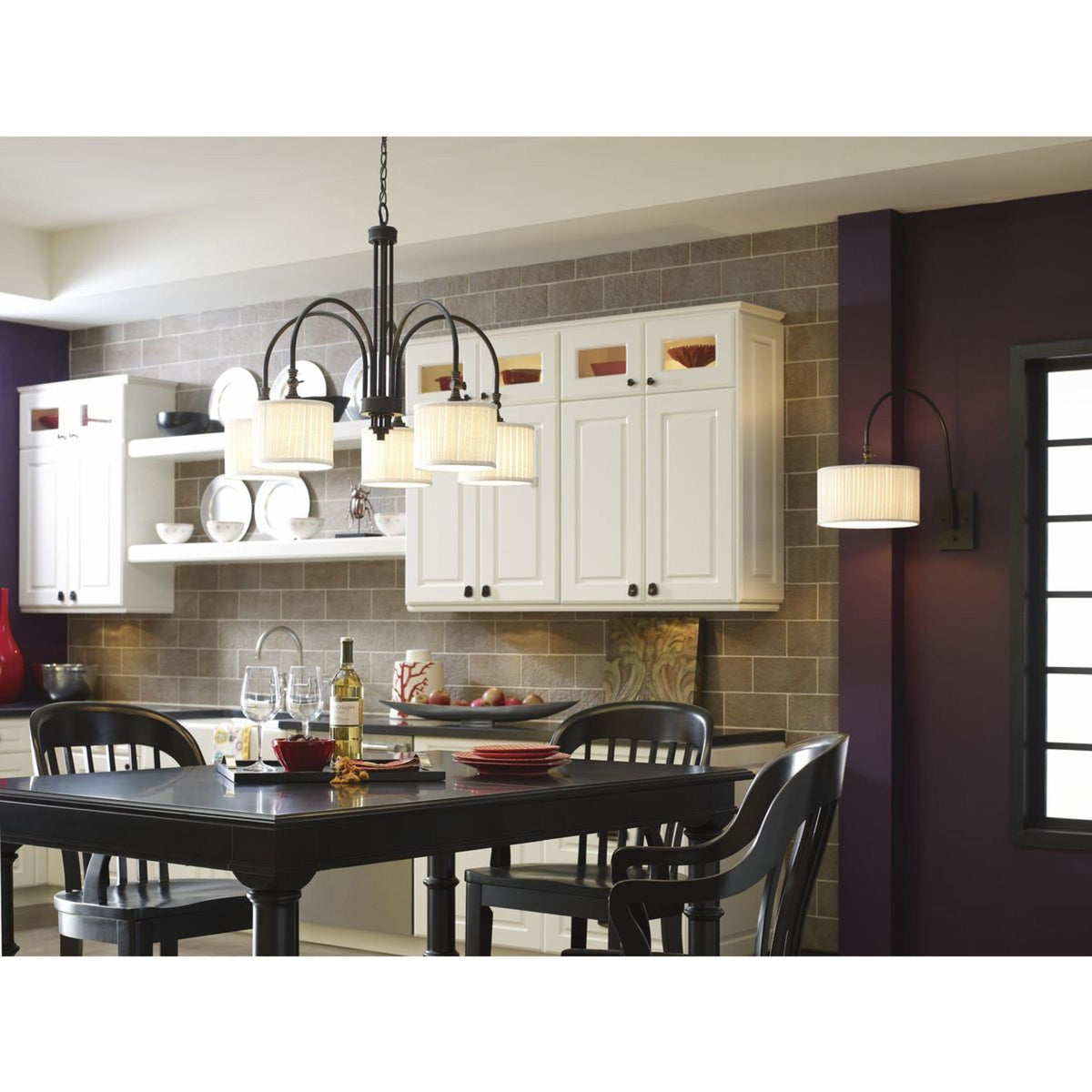 Progress Lighting Clayton 5-Light Brown Farmhouse Chandelier