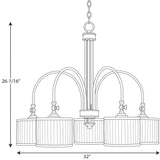 Progress Lighting Clayton 5-Light Brown Farmhouse Chandelier