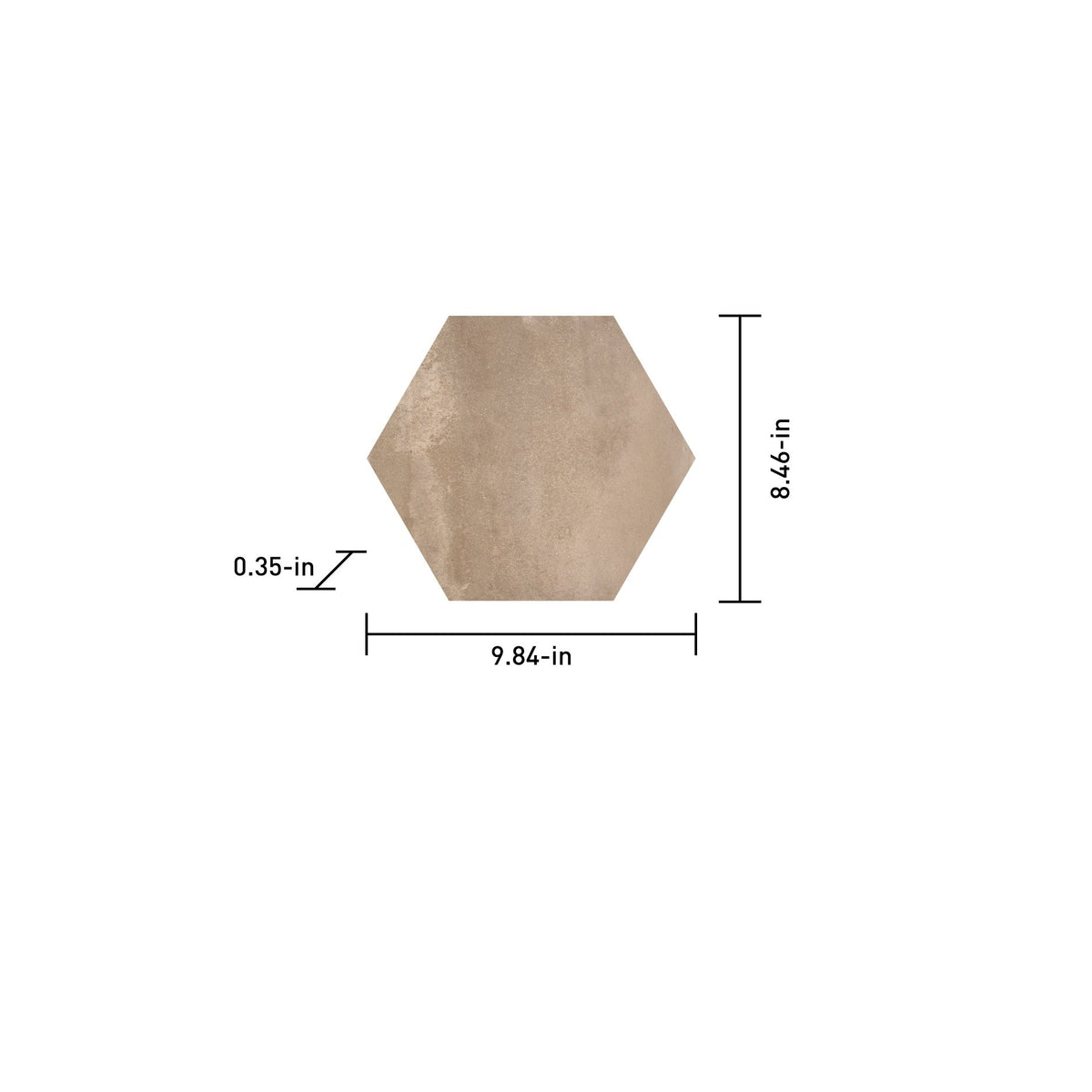 Satori Camino Terracotta 8-in x 10-in Matte Porcelain Hexagon Floor and Wall Tile (0.44-sq. ft/ Piece)