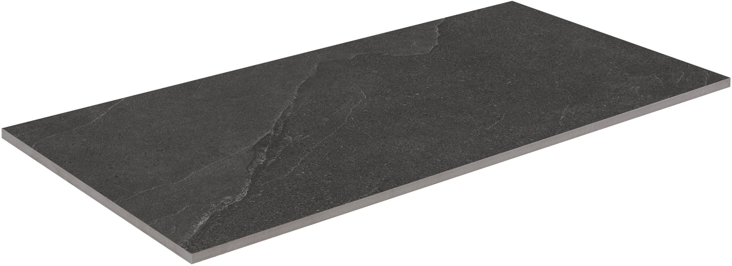 Satori Gios Graphite 12-in x 24-in Matte Porcelain Stone Look Floor and Wall Tile (1.93-sq. ft/ Piece)