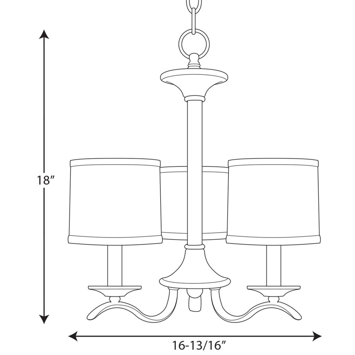 Progress Lighting Inspire 3-Light Brushed Nickel Transitional Chandelier