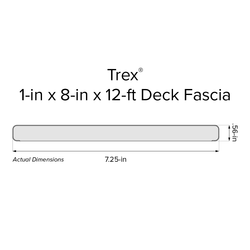 Trex Transcend 1-in x 7-in x 12-ft Composite Fascia Deck Board