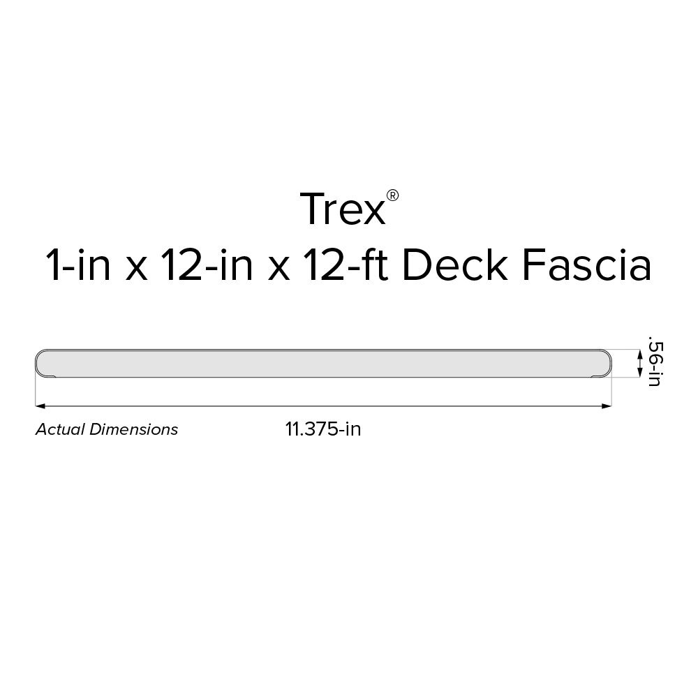 Trex Select 1-in x 7-in x 12-ft Composite Fascia Deck Board