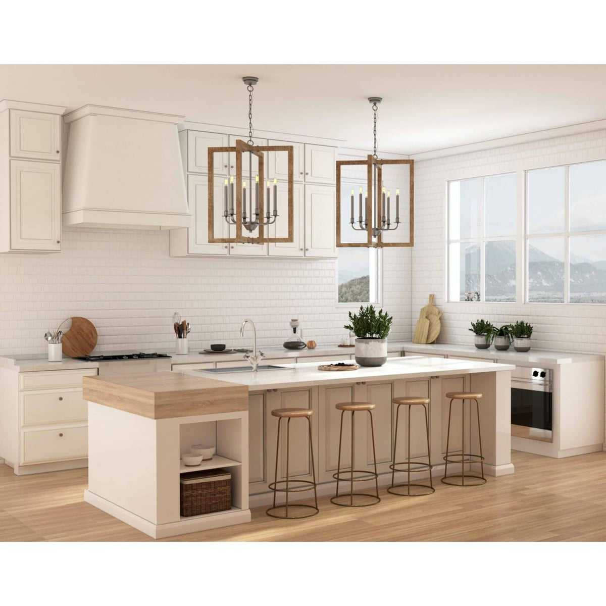 Progress Lighting Turnbury 6-Light Gray Coastal Chandelier
