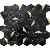 Apollo Tile Brisk Black and Gold 12-in x 12-in Honed PVC Patterned Peel and Stick Wall Tile (8.3-sq. ft/ Carton)
