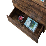 Benzara Contemporary Metal and Wood Utility Chest with 5 Spacious Drawers, Brown