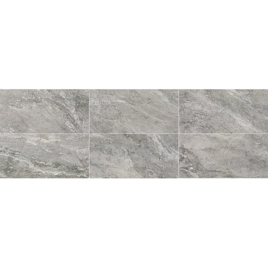allen + roth Meno Mosso Gray 12-in x 24-in Matte Porcelain Stone Look Floor and Wall Tile (1.89-sq. ft/ Piece)