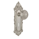 Victorian Plate with Keyhole 2-3/8 in. Backset Oil-Rubbed Bronze Privacy Bed/Bath Egg and Dart Door Knob - Super Arbor
